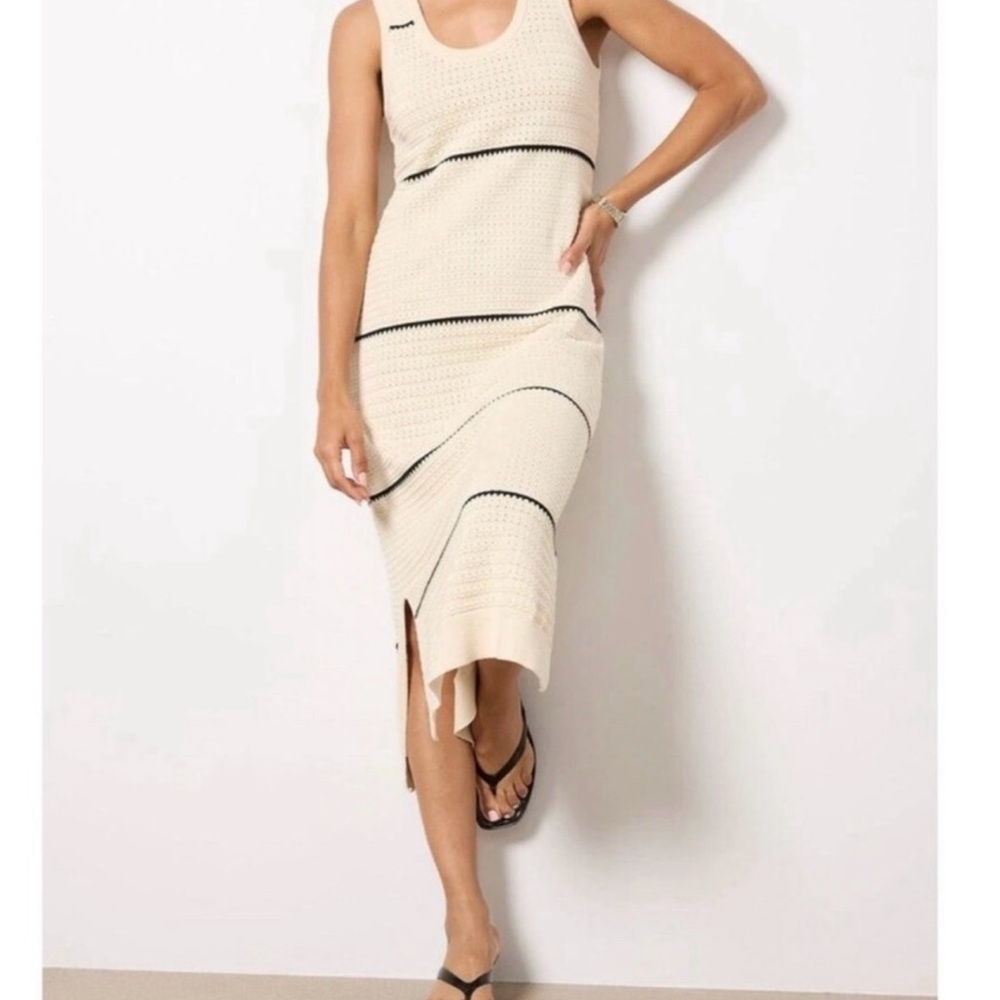 Varley Cream and Black Knit Maxi Dress - Picture 5 of 6